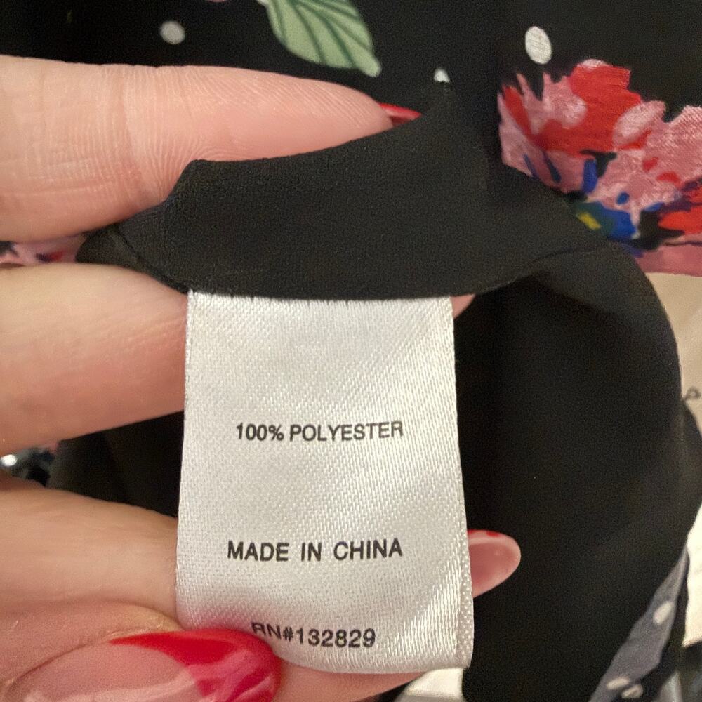 Superdown Lainie Button Front Mini Dress Black Fl… - image 6